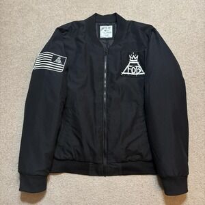 Fall Out Boy Bomber Jacket Mens XL Black This Is Our Culture Embroidered